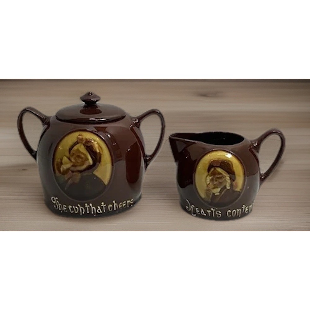 Royal‎ Doulton Kingsware The Cup That Cheers - Hearts Content Sugar & Creamer